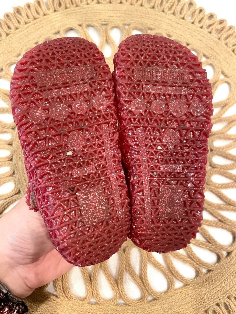 Mini Melissa x Campana Red Glitter Flat Size 8C Kidcore Y2K Girly Pop - Picture 10 of 10